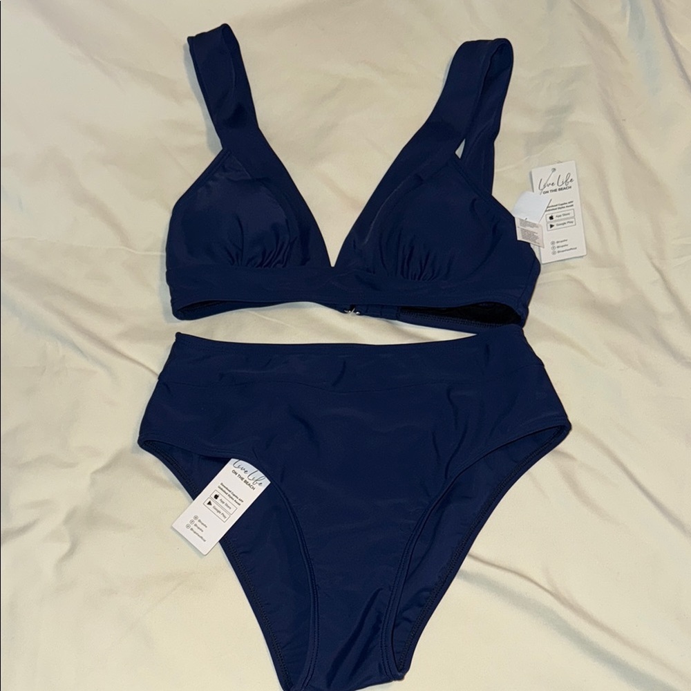 Cupshe Deep Blue Bikini Set